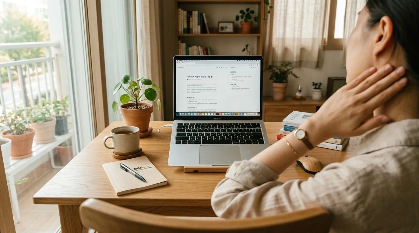 목 어깨 뭉침 해소 스트레칭