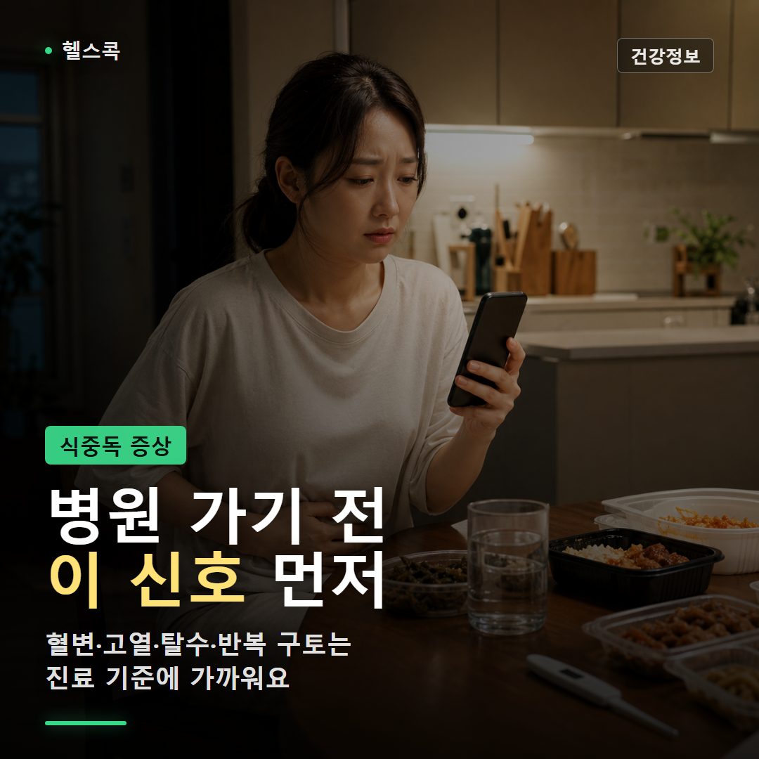 식중독 증상, 병원 가기 전 확인할 위험 신호